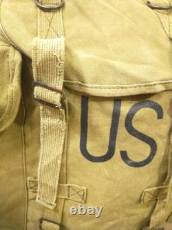 Vintage US Army Military Backpack Army Green Fade Canvas Bag