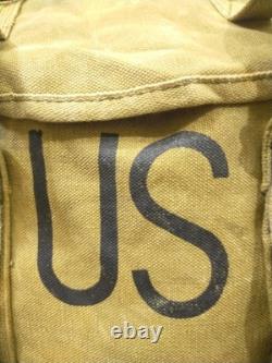 Vintage US Army Military Backpack Army Green Fade Canvas Bag