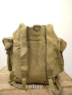 Vintage US Army Military Backpack Army Green Fade Canvas Bag