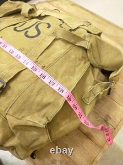 Vintage US Army Military Backpack Army Green Fade Canvas Bag
