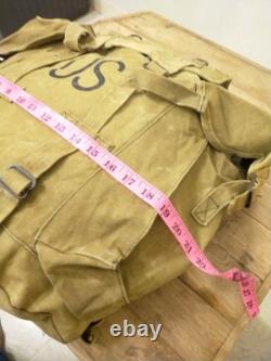Vintage US Army Military Backpack Army Green Fade Canvas Bag