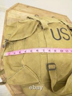 Vintage US Army Military Backpack Army Green Fade Canvas Bag