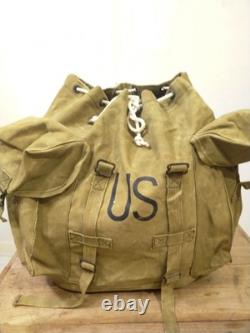 Vintage US Army Military Backpack Army Green Fade Canvas Bag