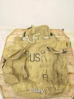 Vintage US Army Military Backpack Army Green Fade Canvas Bag