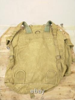 Vintage US Army Military Backpack Army Green Fade Canvas Bag