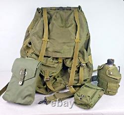 Vintage US Army Military Combat Field Pack withAccessories + 1962 Canteen + More