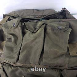 Vintage US Army Military Combat Field Pack withAccessories + 1962 Canteen + More