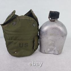 Vintage US Army Military Combat Field Pack withAccessories + 1962 Canteen + More