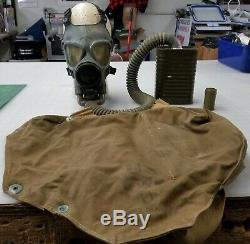 Vintage US Army Military Diaphragm Gas Mask, Canister, Bag, etc