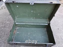 Vintage US Army Military Foot Locker Metal Storage Trunk Green Personalized