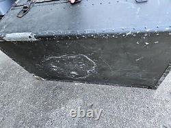 Vintage US Army Military Foot Locker Metal Storage Trunk Green Personalized