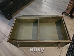 Vintage US Army Military Footlocker 1942 with tray