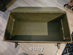Vintage US Army Military Footlocker 1942 with tray