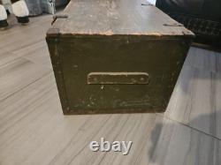 Vintage US Army Military Footlocker 1942 with tray
