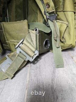 Vintage US Army Military Green Nylon Field Pack Backpack with Metal Frame