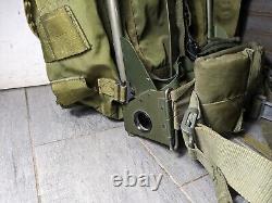 Vintage US Army Military Green Nylon Field Pack Backpack with Metal Frame