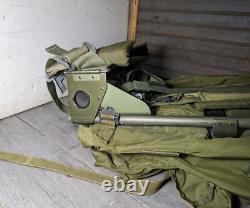 Vintage US Army Military Green Nylon Field Pack Backpack with Metal Frame