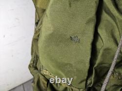 Vintage US Army Military Green Nylon Field Pack Backpack with Metal Frame