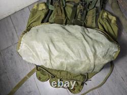 Vintage US Army Military Green Nylon Field Pack Backpack with Metal Frame