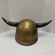 Vintage Us Army Military Hazing Helmet With Attached Horns & Liner