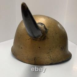 Vintage US Army Military Hazing Helmet With Attached Horns & Liner