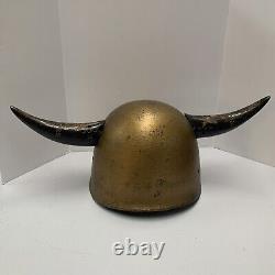 Vintage US Army Military Hazing Helmet With Attached Horns & Liner