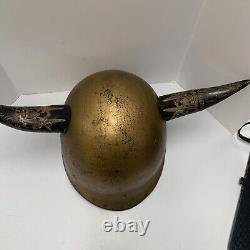 Vintage US Army Military Hazing Helmet With Attached Horns & Liner