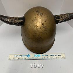 Vintage US Army Military Hazing Helmet With Attached Horns & Liner