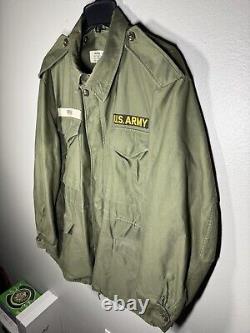 Vintage US Army Military OG 107 M-1951 Field Coat Jacket Mens Size M July 1957