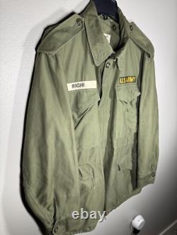 Vintage US Army Military OG 107 M-1951 Field Coat Jacket Mens Size M July 1957