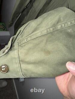 Vintage US Army Military OG 107 M-1951 Field Coat Jacket Mens Size M July 1957
