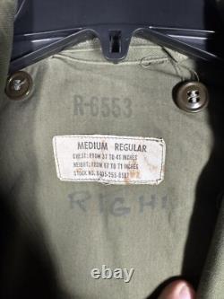 Vintage US Army Military OG 107 M-1951 Field Coat Jacket Mens Size M July 1957