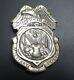 Vintage Us Army Military Police Badge With Leather Badge Case