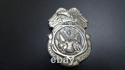 Vintage US Army Military Police Badge with Leather Badge Case
