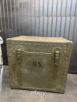 Vintage US Army Military Transport Field Case / Chest / 19.5 X 14.5x18