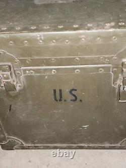 Vintage US Army Military Typewriter Shipping Transport Field Case Trunk Chest