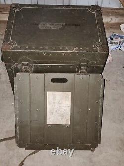 Vintage US Army Military Typewriter Shipping Transport Field Case Trunk Chest