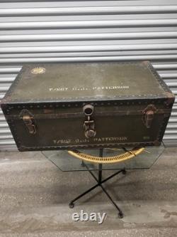 Vintage US Army Military USMC Transport Foot Locker Trunk Chest Crate Box Green