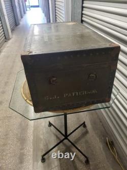 Vintage US Army Military USMC Transport Foot Locker Trunk Chest Crate Box Green