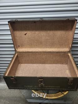 Vintage US Army Military USMC Transport Foot Locker Trunk Chest Crate Box Green