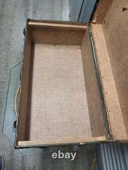 Vintage US Army Military USMC Transport Foot Locker Trunk Chest Crate Box Green