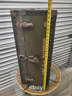 Vintage US Army Military USMC Transport Foot Locker Trunk Chest Crate Box Green