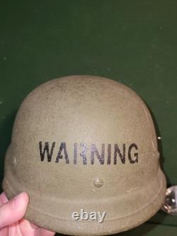Vintage US Army Military Unicor PASGT Helmet WARNING 8470-01-092-7528