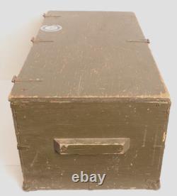 Vintage US Army Military Wood Trunk Chest Foot Locker with Tray Vietnam War