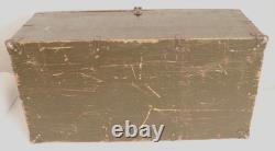 Vintage US Army Military Wood Trunk Chest Foot Locker with Tray Vietnam War