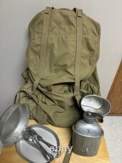 Vintage US Army Mountain Troops Backpack With Mess Kit And Canteen