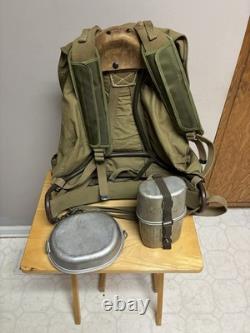Vintage US Army Mountain Troops Backpack With Mess Kit And Canteen