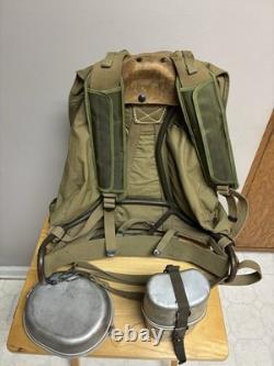 Vintage US Army Mountain Troops Backpack With Mess Kit And Canteen