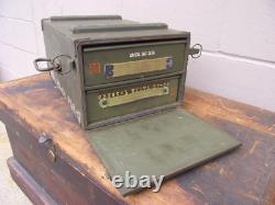 Vintage US Army Signal Corps Military Radio Crystal Case Wood 1951 Cold War Era