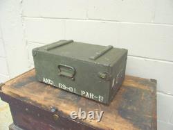 Vintage US Army Signal Corps Military Radio Crystal Case Wood 1951 Cold War Era